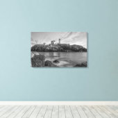 Nubble vuurtoren zwart-wit canvas afdruk (Insitu (Houten vloer))