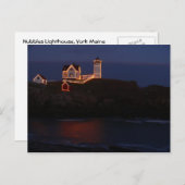 Nubbles Lighthouse Briefkaart-Holiday Lichten Briefkaart (Voorkant / Achterkant)
