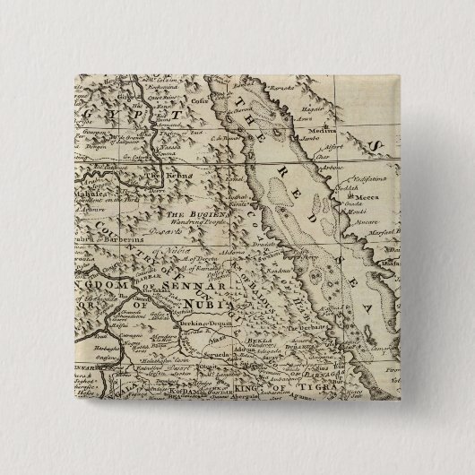 Nubia en Abissinia, Afrika Vierkante Button 5,1 Cm (Voorkant)