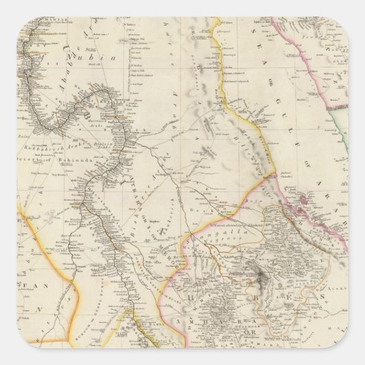 Nubia en Abyssinia Vierkante Sticker (Voorkant)