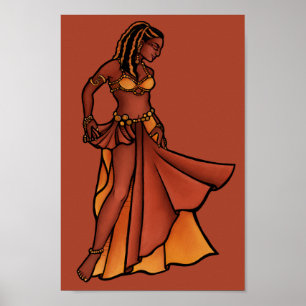 Nubian Belly Dancer Goddess Poster