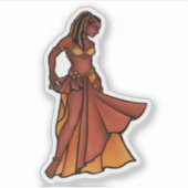 Nubian belly Dancer Goddess Sticker (Voorkant)