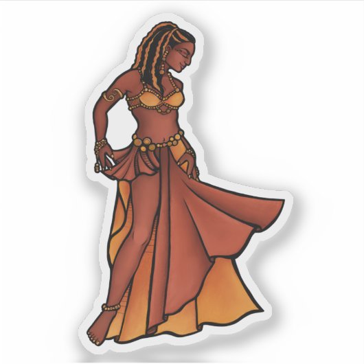 Nubian belly Dancer Goddess Sticker (Voorkant)
