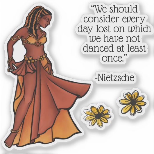 Nubian Belly Dancer Goddess Sticker (Voorkant)