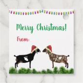 Nubian Dairy Goat Kerstmis Bedankjes Labels (Achterkant)