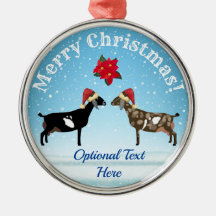 Nubian Dairy Goat Kerstmis in de sneeuw