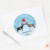 Nubian Dairy Goat Kerstmis in de sneeuw Ronde Sticker (Envelop)