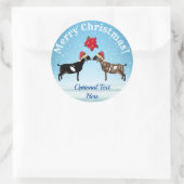 Nubian Dairy Goat Kerstmis in de sneeuw Ronde Sticker (Tas)