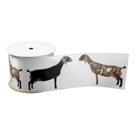 Nubian Dairy Goat White Satin Ribbon Satijnen Lint