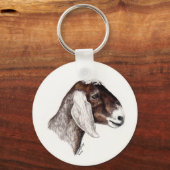 "Nubian Goat" Animal Art Sleutelhanger (Voorkant)