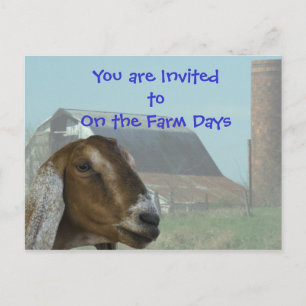 Nubian Goat Boerderij Day Invitation- aanpassen Uitnodiging Briefkaart