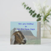 Nubian Goat Boerderij Day Invitation- aanpassen Uitnodiging Briefkaart (Staand voorkant)