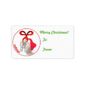 Nubian Goat met kerstcadeautjes Label Sticker (Voorkant)