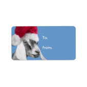 Nubian Goat Santa Goat Label met kerstcadeaus (Voorkant)