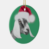 Nubian Goat Santa Hat kerstversiering Keramisch Ornament (Rechts)
