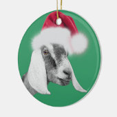 Nubian Goat Santa Hat kerstversiering Keramisch Ornament (Links)