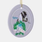 Nubian Goat Wreath Holiday Ornament (Rechts)