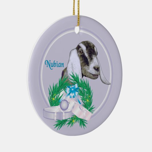 Nubian Goat Wreath Holiday Ornament (Rechts)