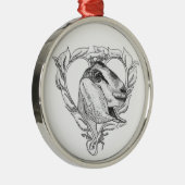 Nubian Head in Heart Metalen Ornament (Rechts)