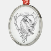 Nubian Head in Heart Metalen Ornament (Links)