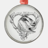 Nubian Head in Heart Metalen Ornament (Voorkant)