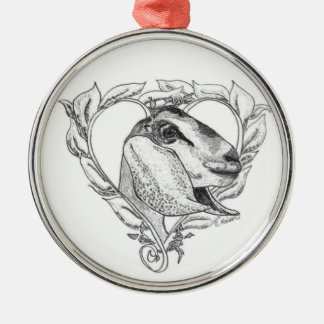 Nubian Head in Heart Metalen Ornament