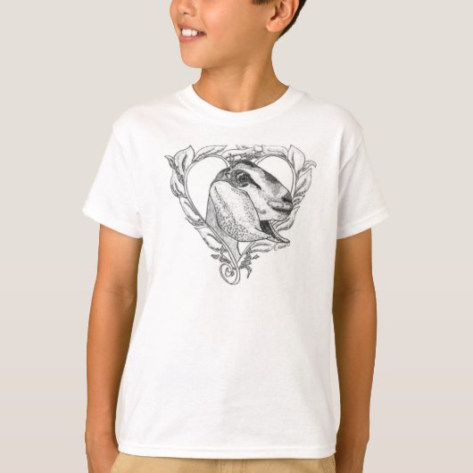 Nubian Head in Heart T-shirt (Voorkant)