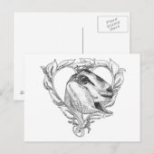 Nubian Head in het hart Briefkaart (Voorkant / Achterkant)