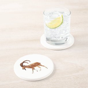 Nubian Ibex - Ein Gedi Zandsteen Onderzetter