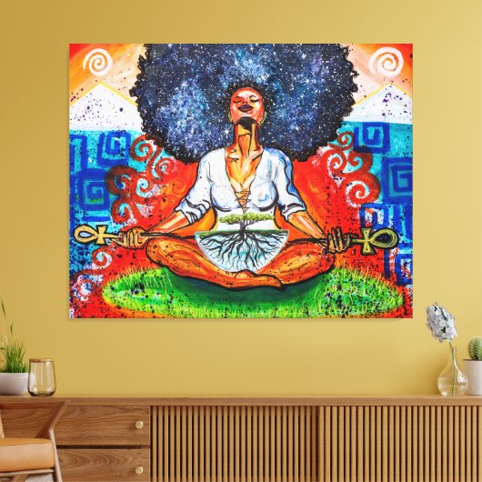 Nubian Kush 50 x 40 inch x Large Wrapped Canvas Pr (Insitu (Woonkamer))