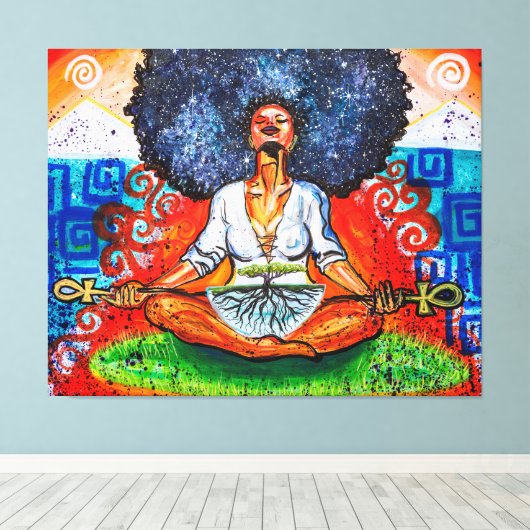 Nubian Kush 50 x 40 inch x Large Wrapped Canvas Pr (Insitu (Houten vloer))
