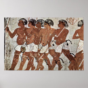 Nubian Mercenaries van Maler Der Grabkammer Des Ze Poster