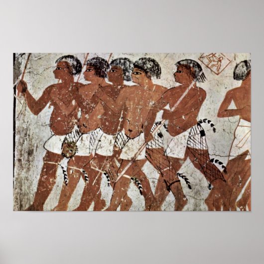 Nubian Mercenaries van Maler Der Grabkammer Des Ze Poster (Voorkant)