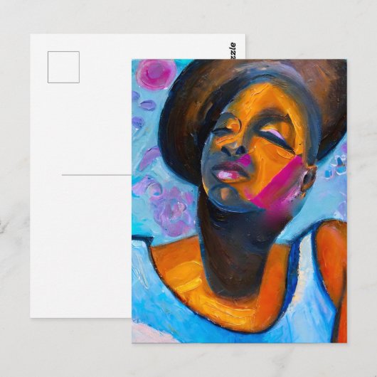 Nubian Princess Powerful Black Woman Art Briefkaart (Voorkant / Achterkant)
