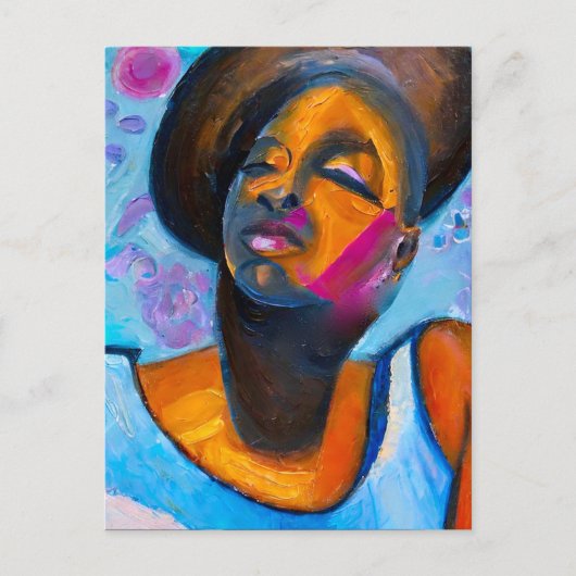 Nubian Princess Powerful Black Woman Art Briefkaart (Voorkant)