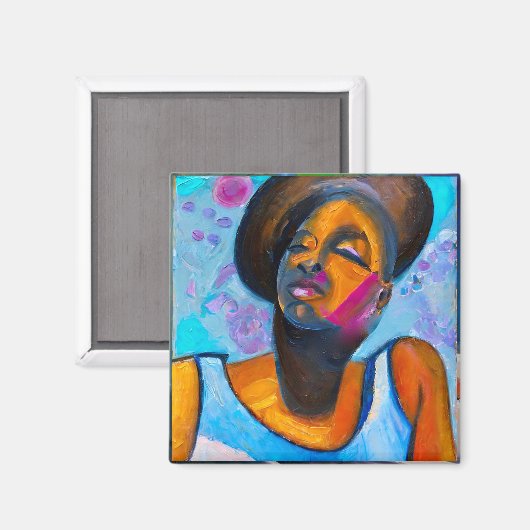 Nubian Princess Powerful Black Woman Magneet (Voorkant / Achterkant)