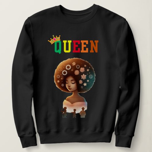 Nubian Queen: Fro Sho Women's sweatshirt (Design voorkant)