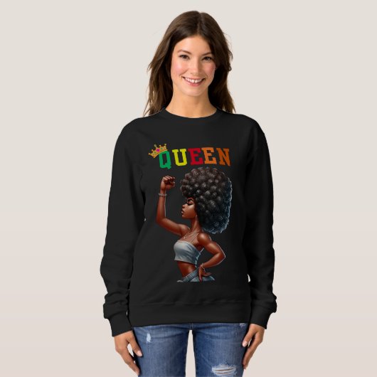 Nubian Queen: Might Women's sweatshirt (Voorkant volledig)