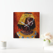Nubian Queen Vierkante Klok (Huis)