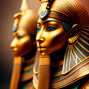 Nubian Warrior Queen Egyptian Art print op klok