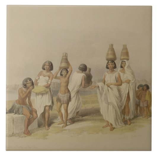 Nubian Women at Kortie op de Nijl, uit "Egypte en Tegeltje (Voorkant)