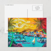 Nubisch dorp Aswan Egypt Reizen Pop Art Briefkaart (Voorkant / Achterkant)