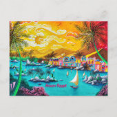 Nubisch dorp Aswan Egypt Reizen Pop Art Briefkaart (Voorkant)