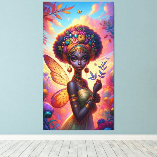 Nubische fee canvas afdruk (Insitu (Houten vloer))