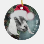 Nubische geitenkerstvakantie keramisch ornament (Voorkant)