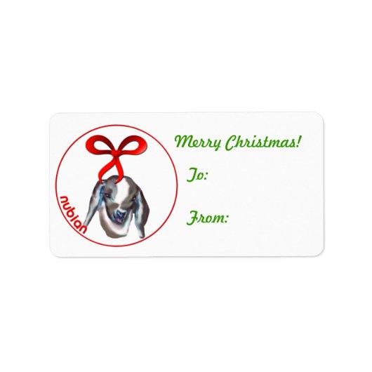 Nubische Kind Geit Kerstcadeau Label Sticker (Voorkant)