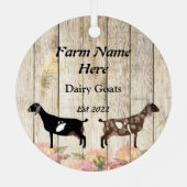 Nubische melkgeit - melktijd metalen ornament (Achterkant)