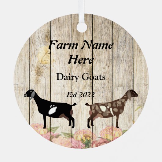 Nubische melkgeit - melktijd metalen ornament (Achterkant)