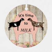 Nubische melkgeit - melktijd metalen ornament (Voorkant)