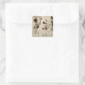 Nubische muzikanten (foto sepia) vierkante sticker (Tas)